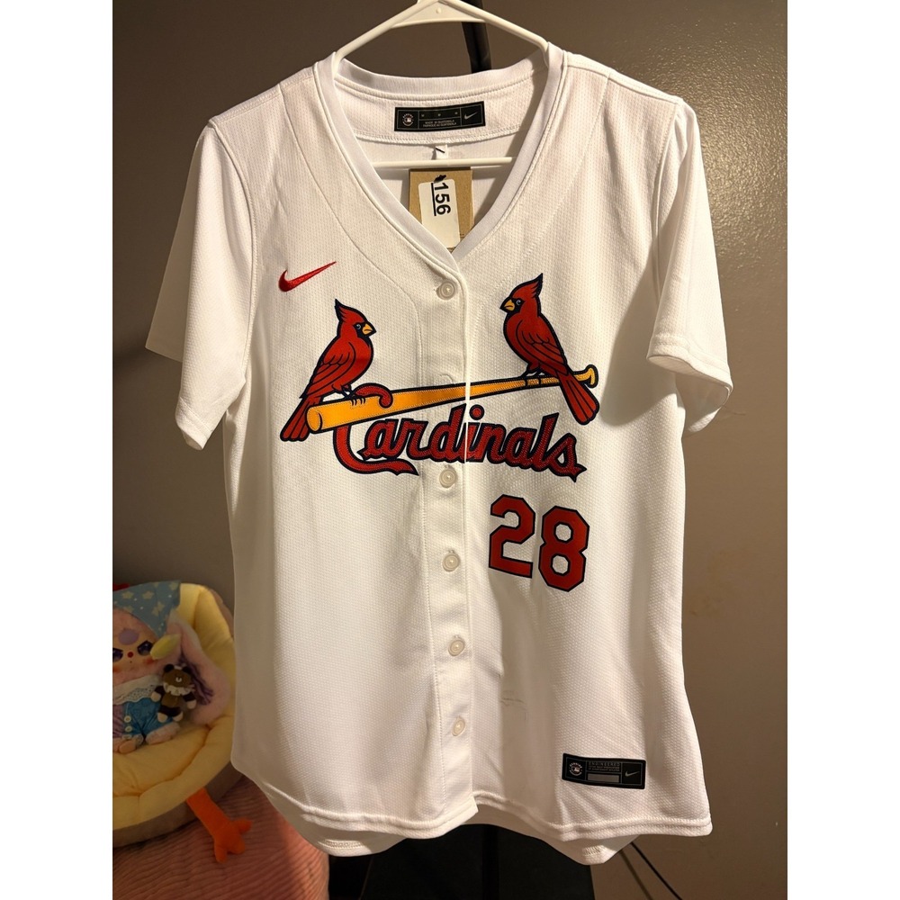 St. Louis Cardinals Women's Baseball Shirt # 28 Sz M - Picture 1 of 10